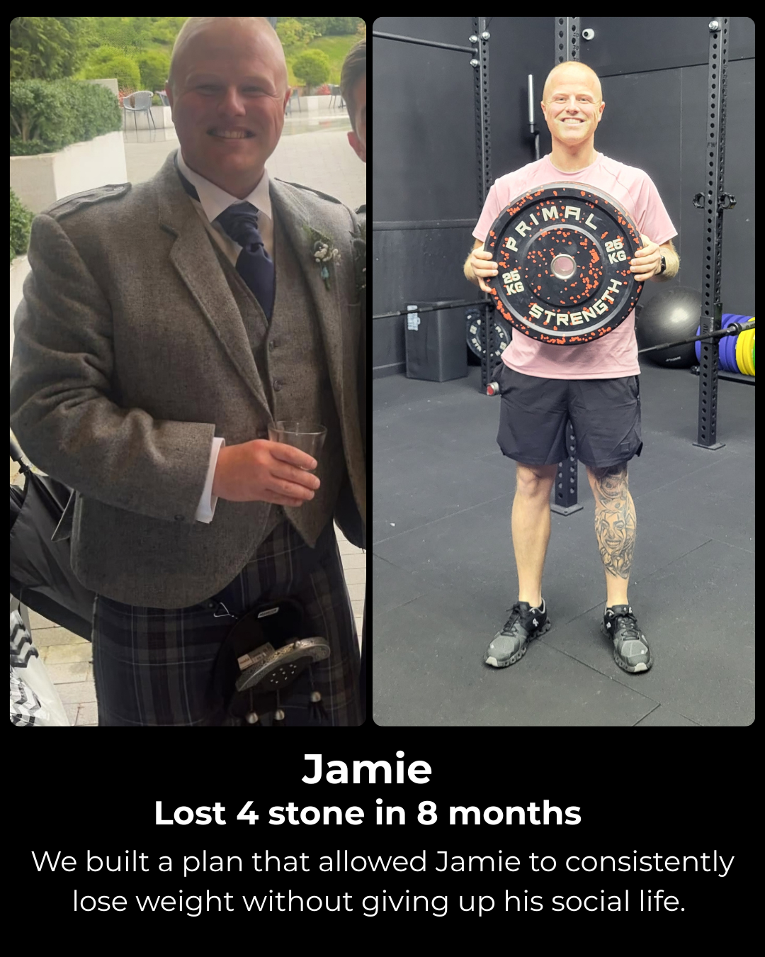 Jamie lost 4 stone in 8 months